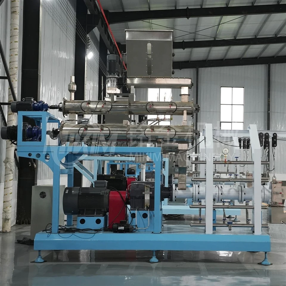 Wet type floating fish feed extruder with preconditioner and steam jacket Wet type floating fish feed extruder with preconditioner and steam jacket