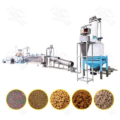 1-2 T/H Pet Food Fish Feed Production Line With Automatic Weighing And Dividing System
